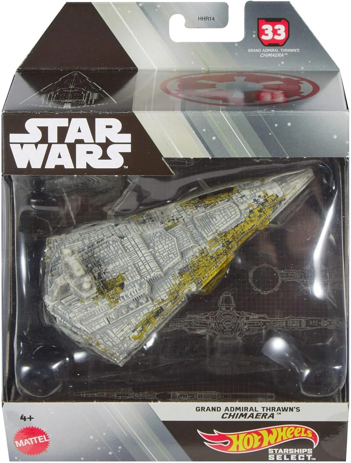 Hot Wheels Star Wars Starships Select Premium Diecast #33 Grand Admiral Thrawn's Star Destroyer Chimaera