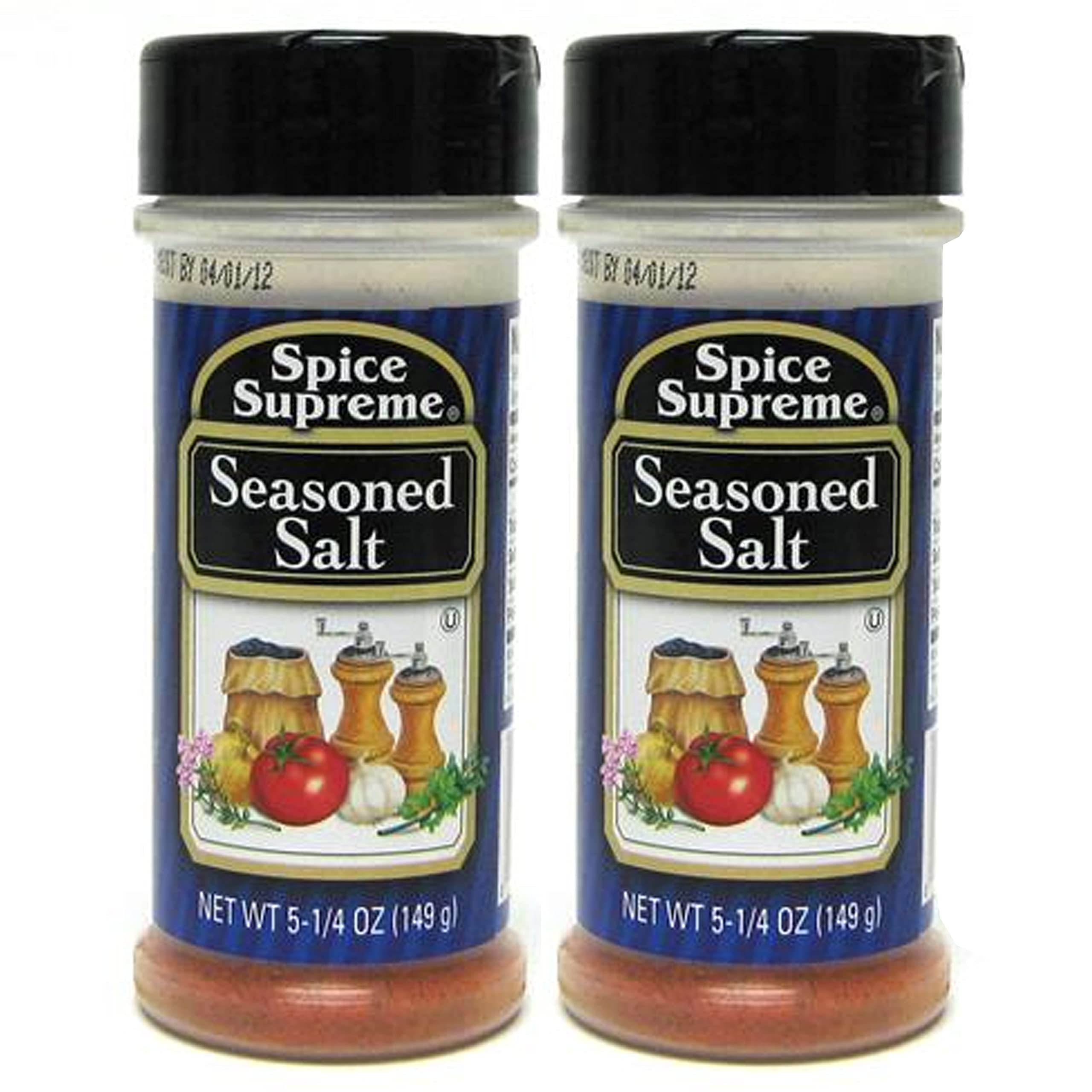 2 X Spice Supreme Seasoned Salt All Purpose Seasoning Flavor Food Gourmet 5.25oz Culinary All Purpose Flavoring Blend Spices Garlic Paprika Onion for Fries Vegetables Meats Poultry Seafood Pepper
