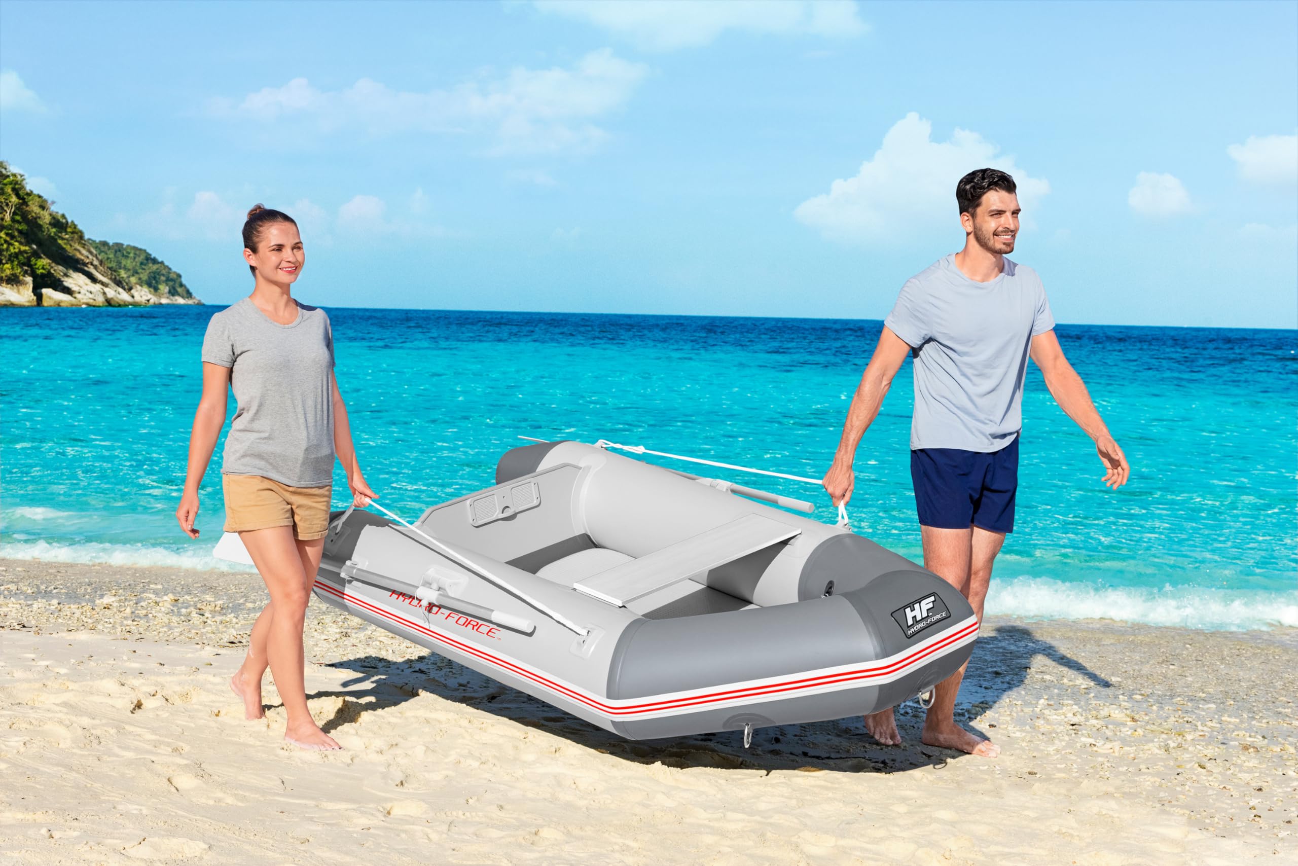 Canot Gonflable Hydro-Force™ Caspian, 230 x 130 x 33 cm, avec 2 rames et Pompe de gonflage