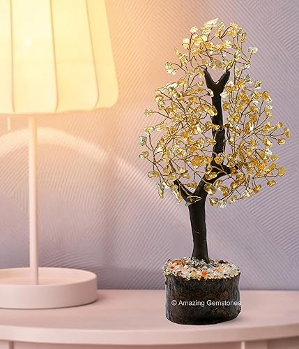 Miniatura 2 de Árbol de cristal de citrino, Fung Shui, piedra de cristal de citrino de Dubai, piedra citrina energía curativa (caja de regalo añadida)