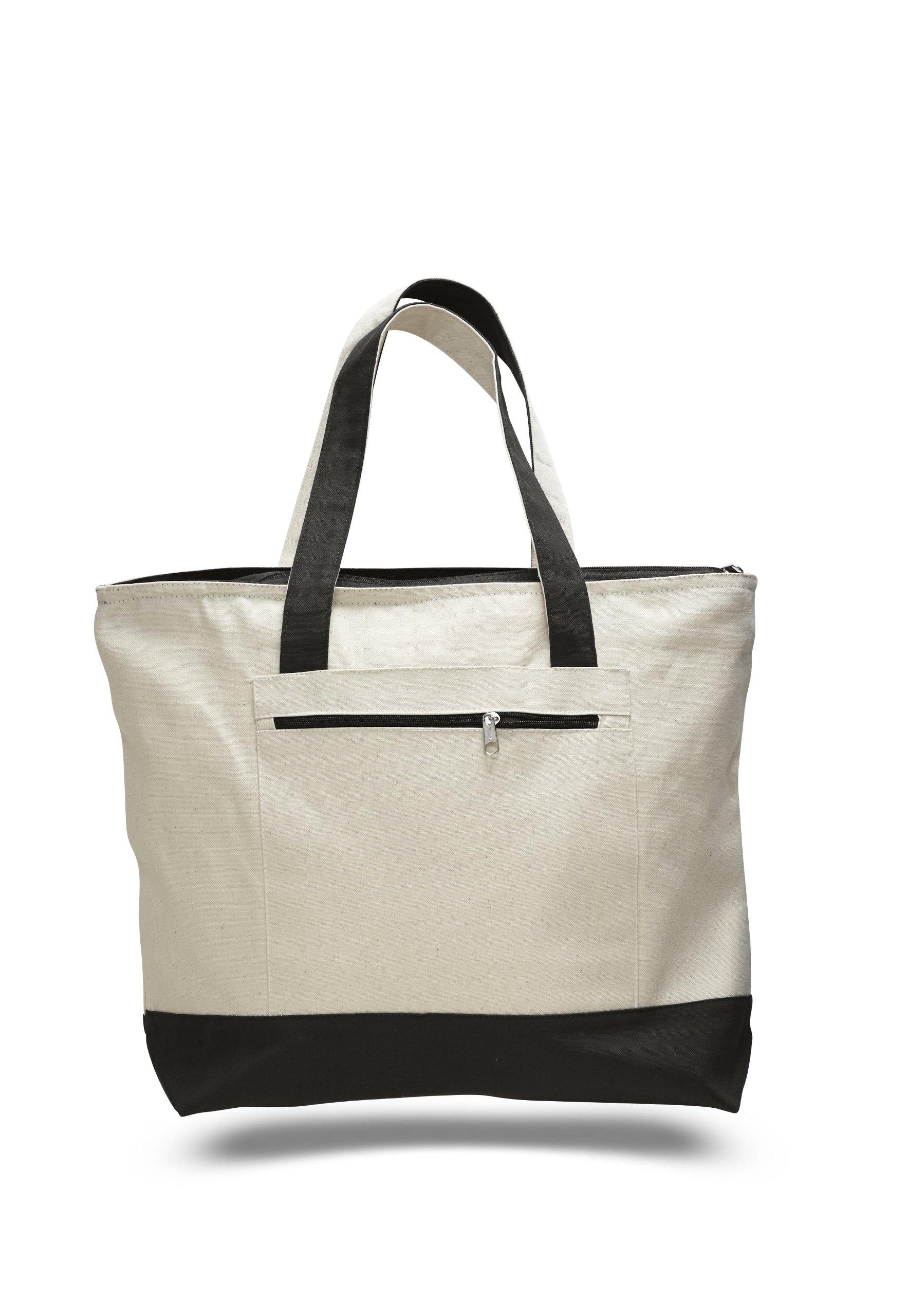 Amazon.com: 18" Stylish Canvas Zippered Tote Bag Pool Beach Shopping Travel  (Set of 12) (Black): Home & Kitchen