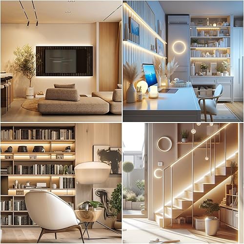 Miniatura 2 de COB - Tira de luz LED, 640 luces LED de cinta cortable, CRI93+ luces LED flexibles brillantes regulables para retroiluminación de TV, iluminación de