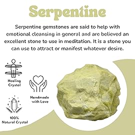 Amazing Gemstone 2 Pieces Serpentine Raw Crystals and Healing Stones, Natural Rocks for Tumbling and DIY Raw Stones and Crystals