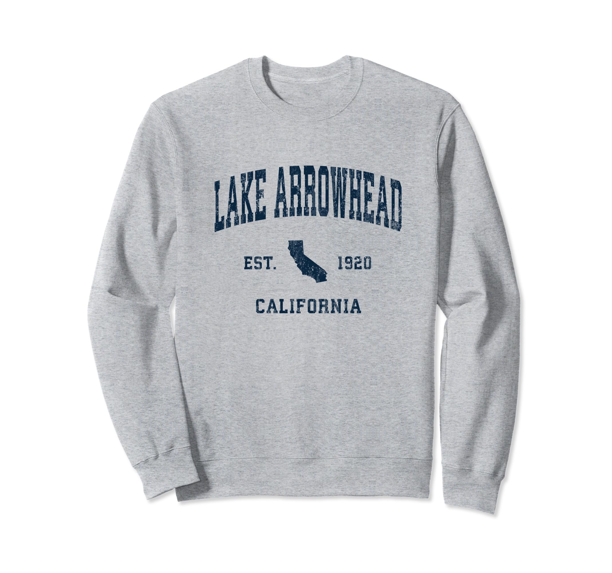 Lake Arrowhead California CA Vintage Athletic Navy Sports De Sweatshirt
