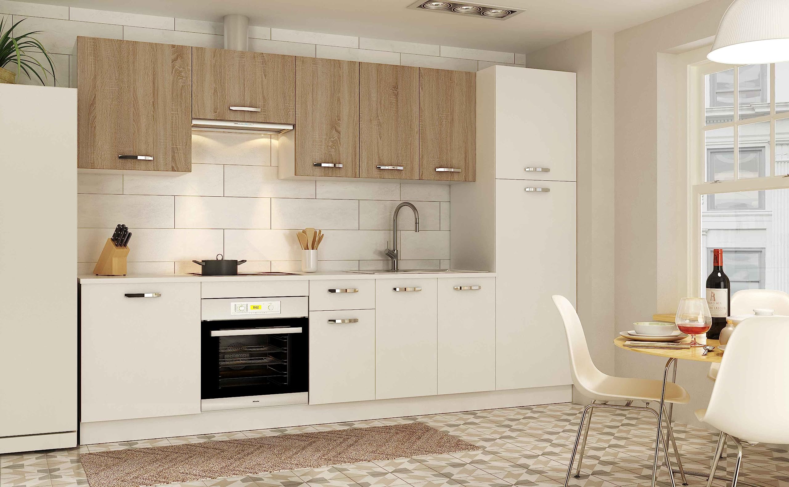 HOGAR24 ES - Mueble Columna de Cocina 2 Puertas Color Blanco, Medidas: 215 x 60 x 58 cm
