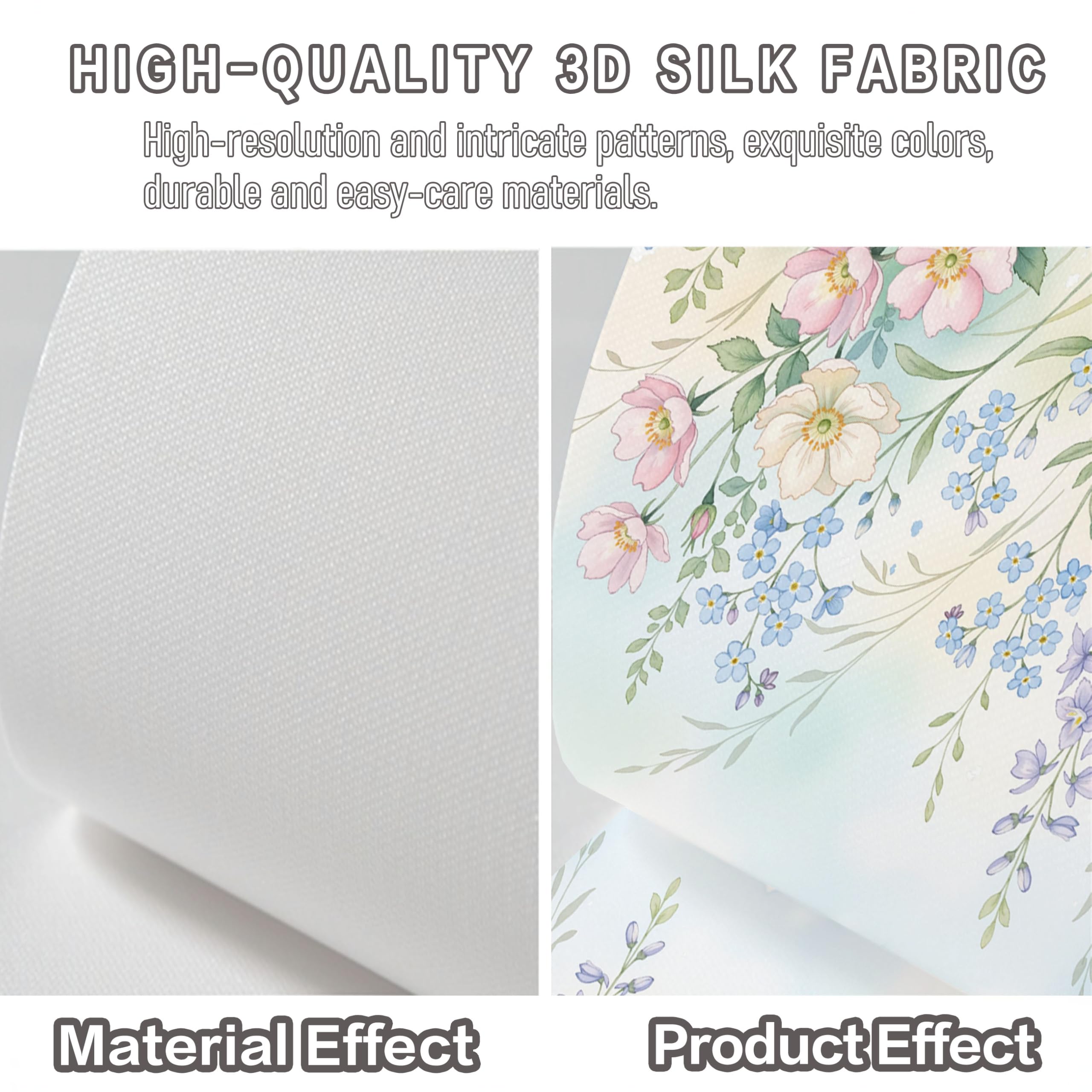 Carta Da Parati Fotografica Rosa Selvatica Fiore A Stella Blu, 350x256cm Fotomurali in Seta Fresco Ad Acquerello Decorazione da Muro Poster Gigante per Camera Da Letto e Sfondo TV Decorazione