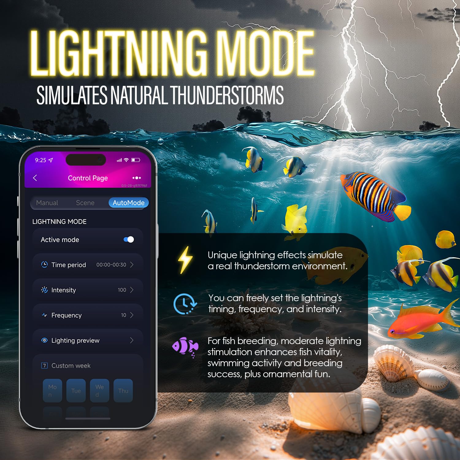 Gamalta 14W Smart Bluetooth App-Controlled Aquarium Light - Customizable Light Colors,Timeable,24/7 User-Defined Sunrise/Sunset Simulation,Tropical Lighting Mode,Suitable for 12-18" Fish Tanks - image 7
