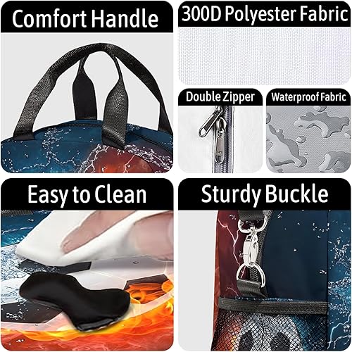 Miniatura 5 de Bolsa de almuerzo de fútbol con aislamiento, bolsa de comida de gran capacidad para niños, mujeres y hombres, bolsa enfriadora, impermeable, correa