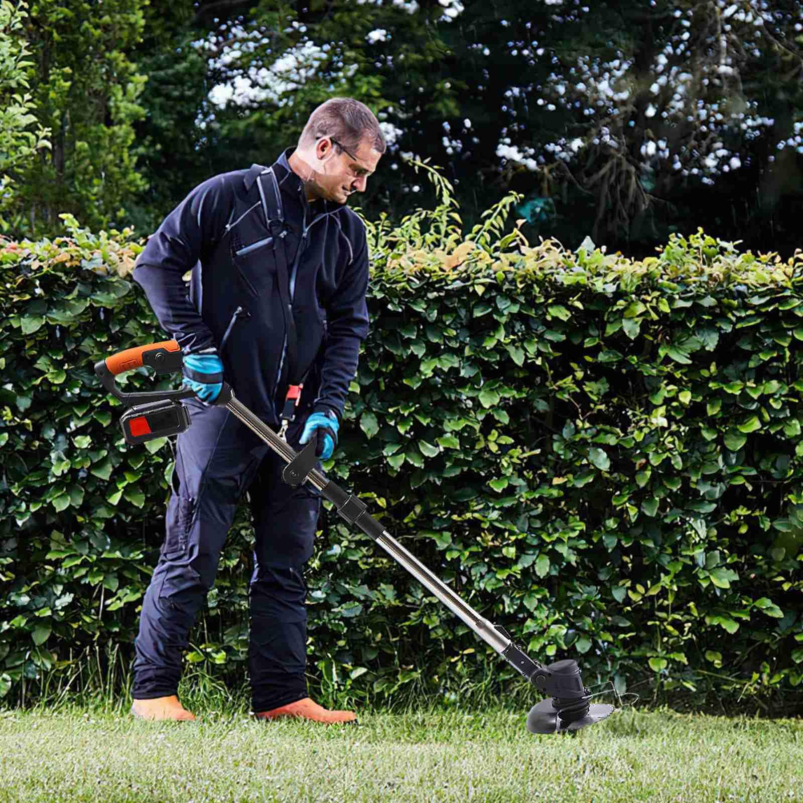 Tondeuse Electrique Gazon Pliable, 21V 13000 mAh Tondeuse Gazon sans Fil Tondeuse Alimentée par Batterie Tondeuse Gazon pour Une Tonte Rapide du Jardin,Piles Et Chargeur Inclus (2 Batteries)