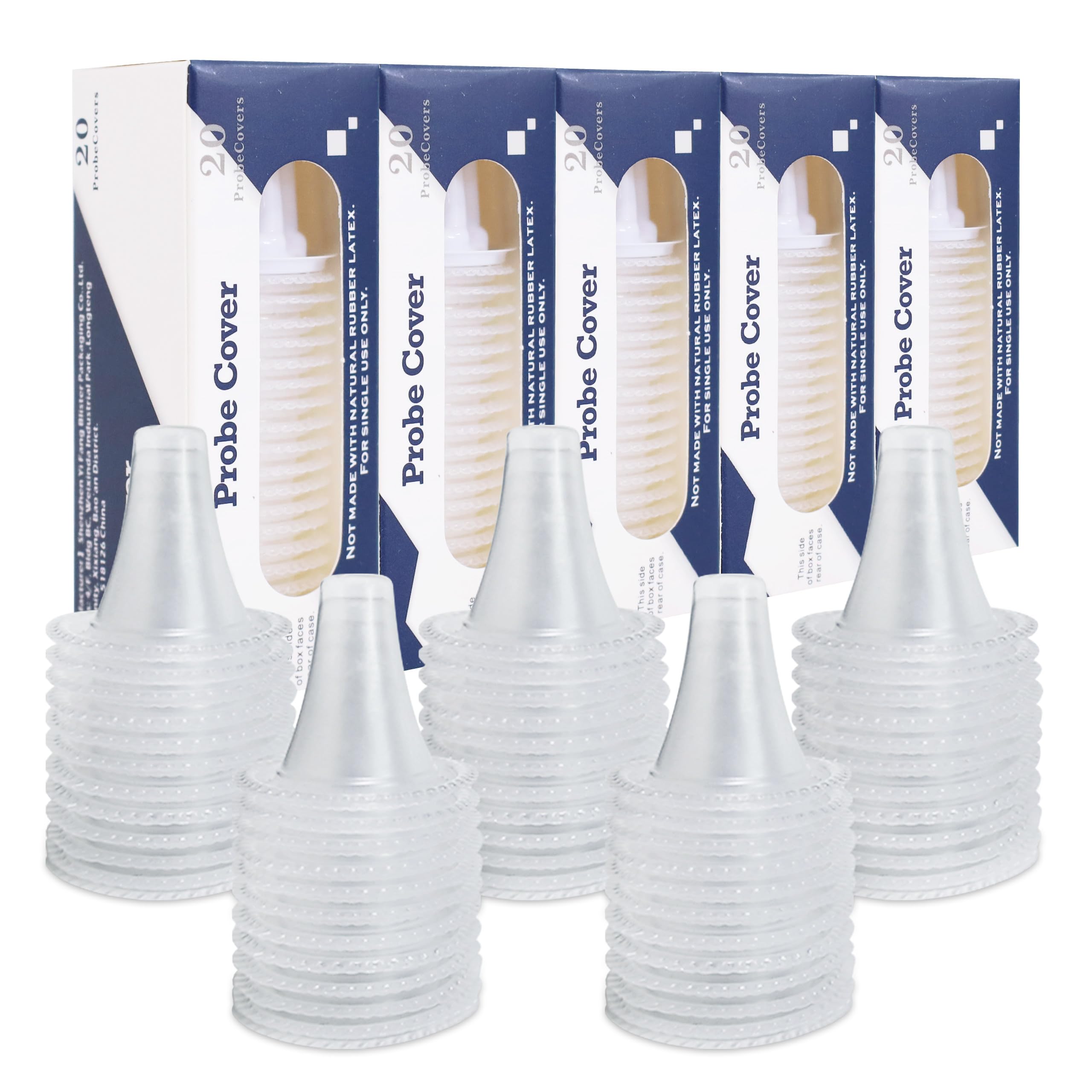 100 Count Ear Thermometer Probe Covers, Disposable Lens Filters Compatible with All Braun Ear Thermometer Models, Refill Caps