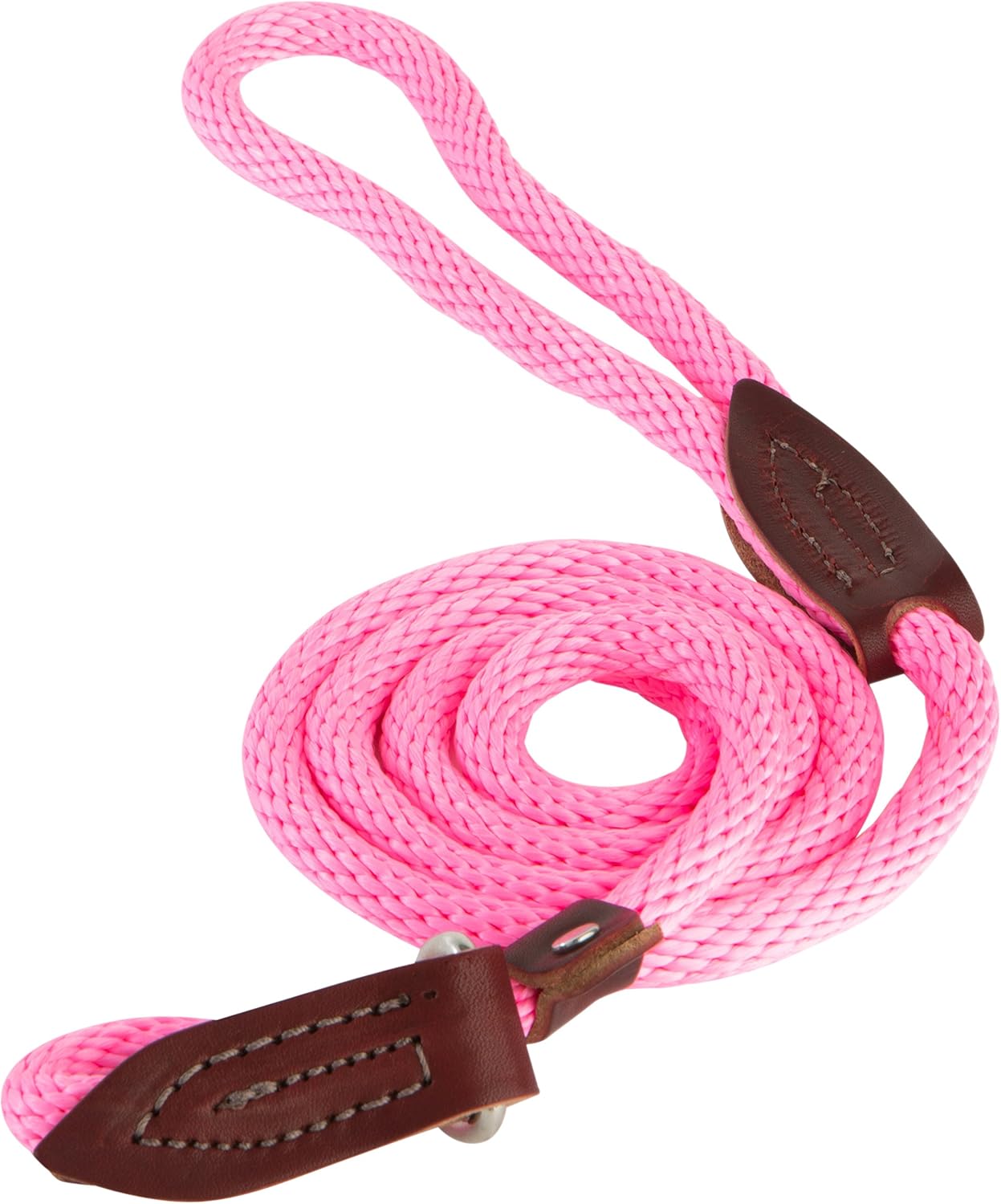 British Rope Slip Lead for Dogs, 6ft, Hot Pink, Comfortable and Durable Traditional Rope Training Lead for Obedience and Handling, Made in USA