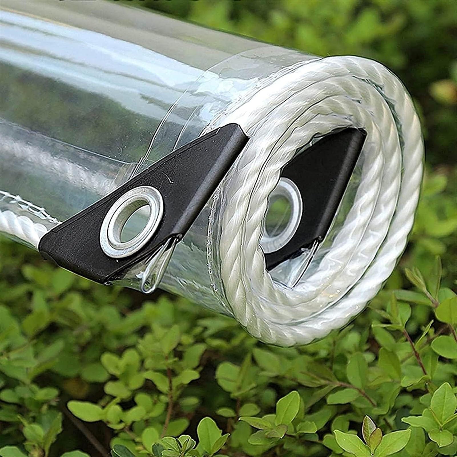 Telone Impermeabile in PVC con Cerniera,Telone Trasparente Pannelli Laterali,Teloni Protettivo Multiuso per Pergola Gazebo Veranda (1.5x7m/4.92x22.96ft)