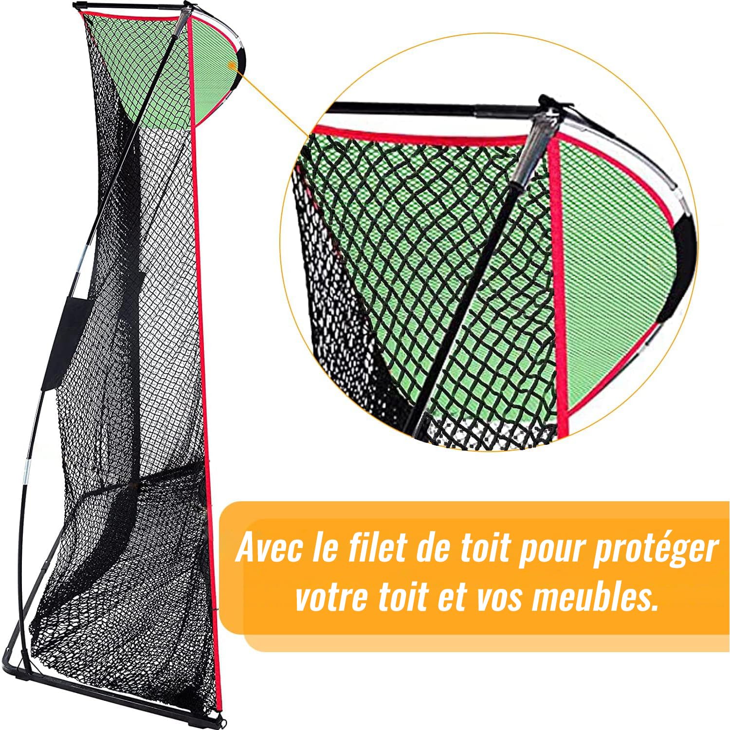 Kapler Red de golf de 3 x 0,9 x 2,4 m, red de golf de alta calidad, red de golf, red de golf para interiores y exteriores, red de práctica de golf, instalación rápida, con bolsa de transporte y tela de objetivo