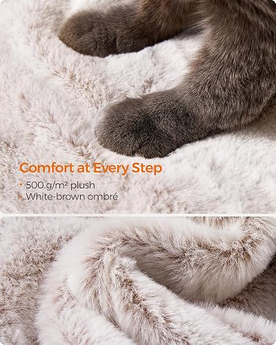 Feandrea Cat Tree, Cat Tower for Large Cats, Ultra-Soft, White-Brown Ombré PCT162M01 - 3