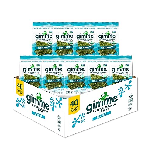 Miniatura 26 de Gimme - Hojas de algas marinas orgánicas tostadas, wasabi, 20 unidades, apta para dietas cetogénica, vegana, sin gluten, fuente de Omega 3 y yodo