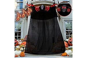 Spooky 13.94ft Night Crawler Halloween Decoration with Eerie LED Eyes and Spine-Tingling Sounds