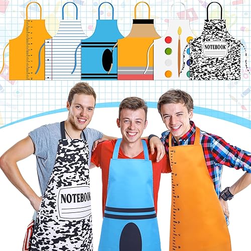 Miniatura 7 de 6 piezas de Halloween para profesores de papelería, delantal para adultos, grupo de Halloween, marcador de crayón de composición, cuaderno, delantal