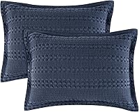 Vista 55 de PHF Fundas de almohada con tejido de gofre de 24" x 24", paquete de 2, funda de almohada cuadrada 100% algodón para decoración de ropa de cama, sin