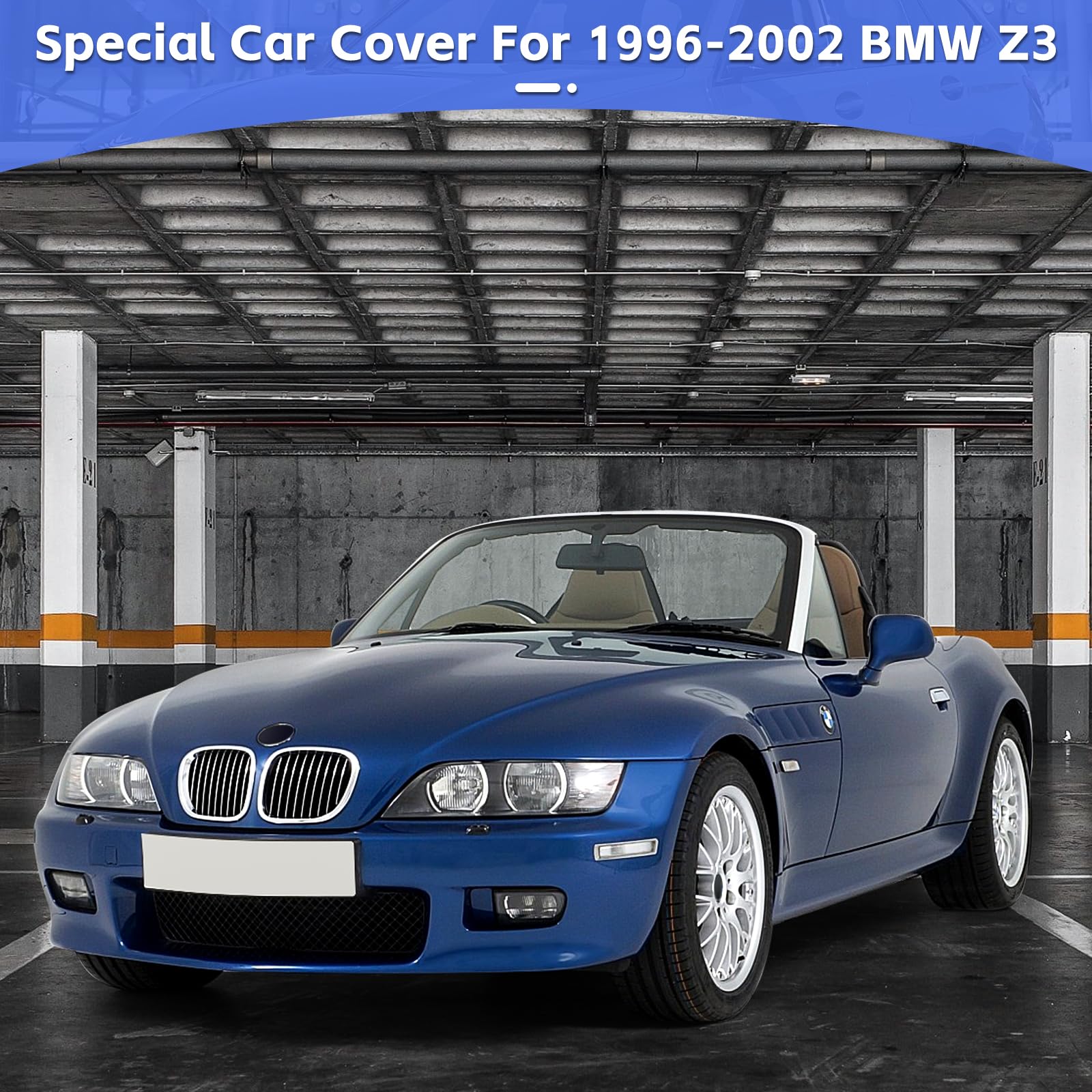 Telo Copriauto Interna per BMW Z3 1996-2002, Blu Elastico Indoor Copertura Auto Copriauto Telo Copri Auto, protettivo dalla polvere, traspirante