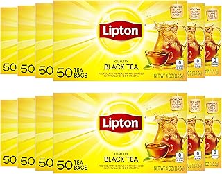 Lipton Tea Bags, Iced or Hot Black Tea, Can Support Heart Health, 50 Tea Bags(Pack of 12)