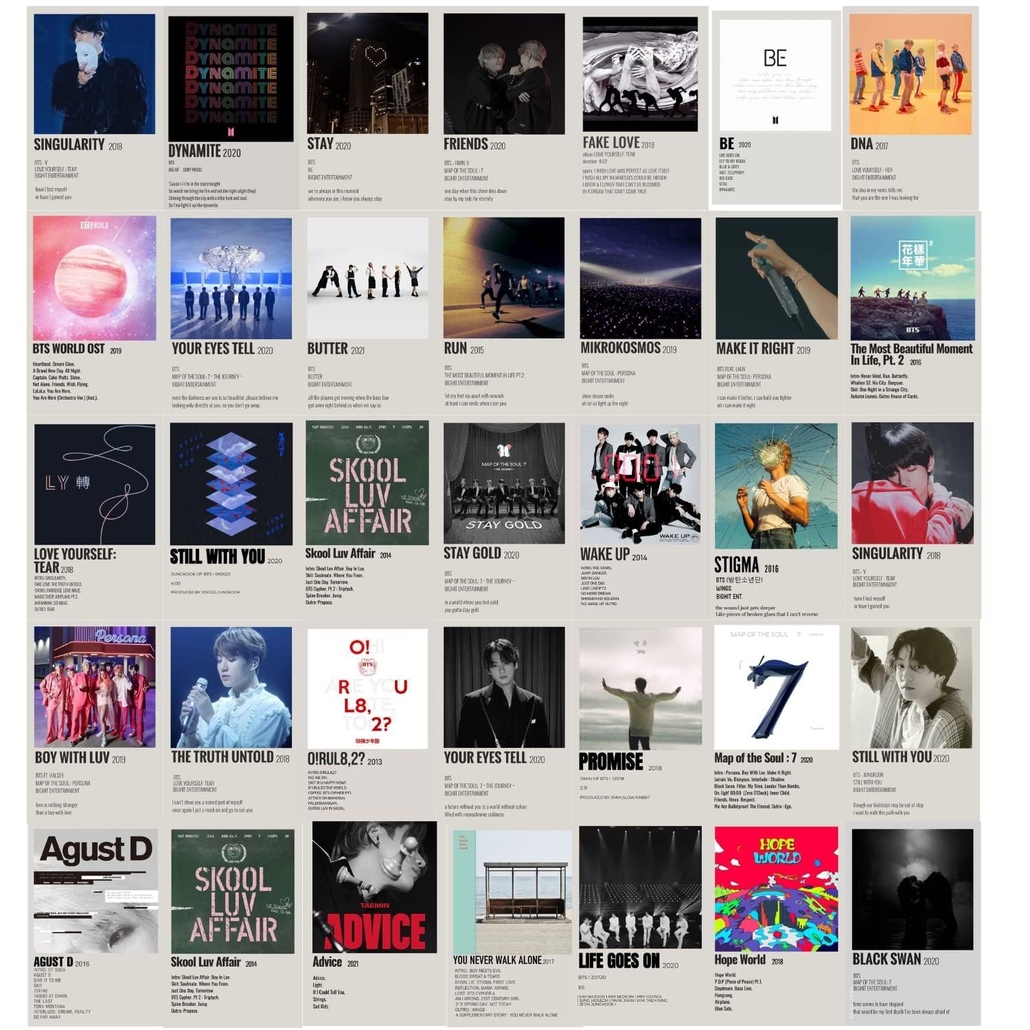 Kitty Cat - Bts Album Song Wall Collage Kit for Room Decor