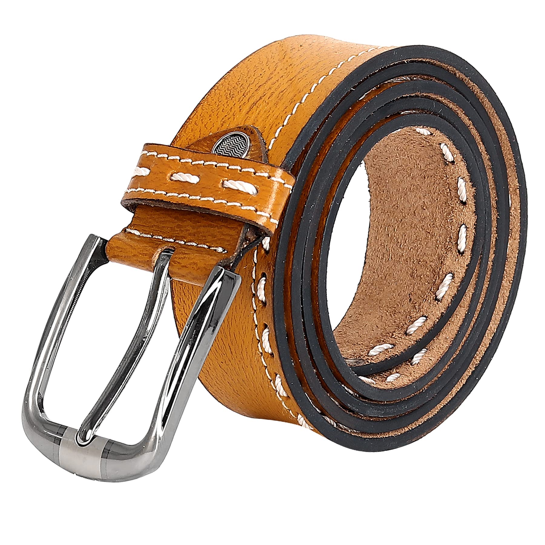 Mens Genuine Leather Belt Formal and casual Belt for Men - Tan-image-28