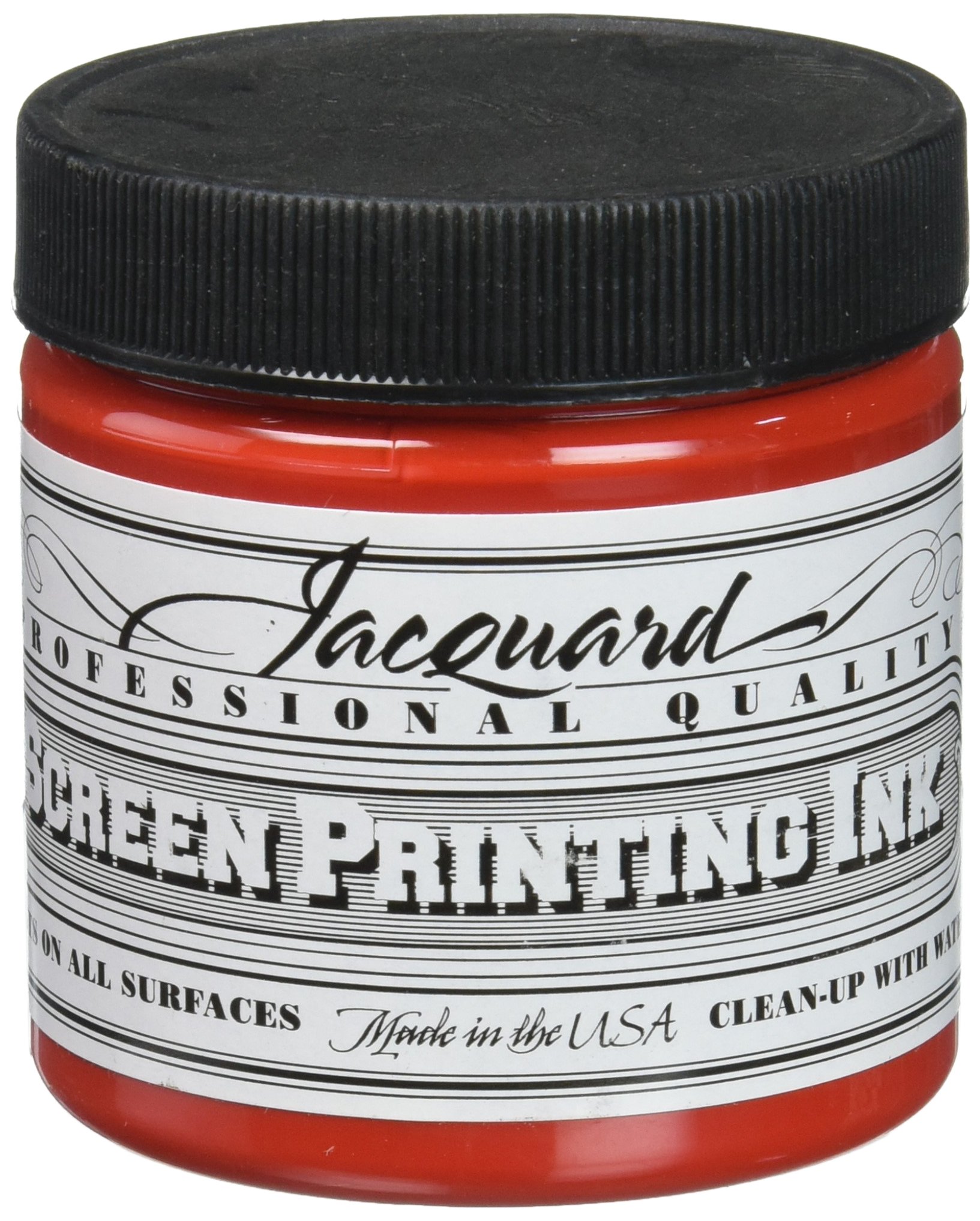 Jacquard Professional Screen Print Ink, Water-Soluable, 4oz Jar, Bright Red (105)