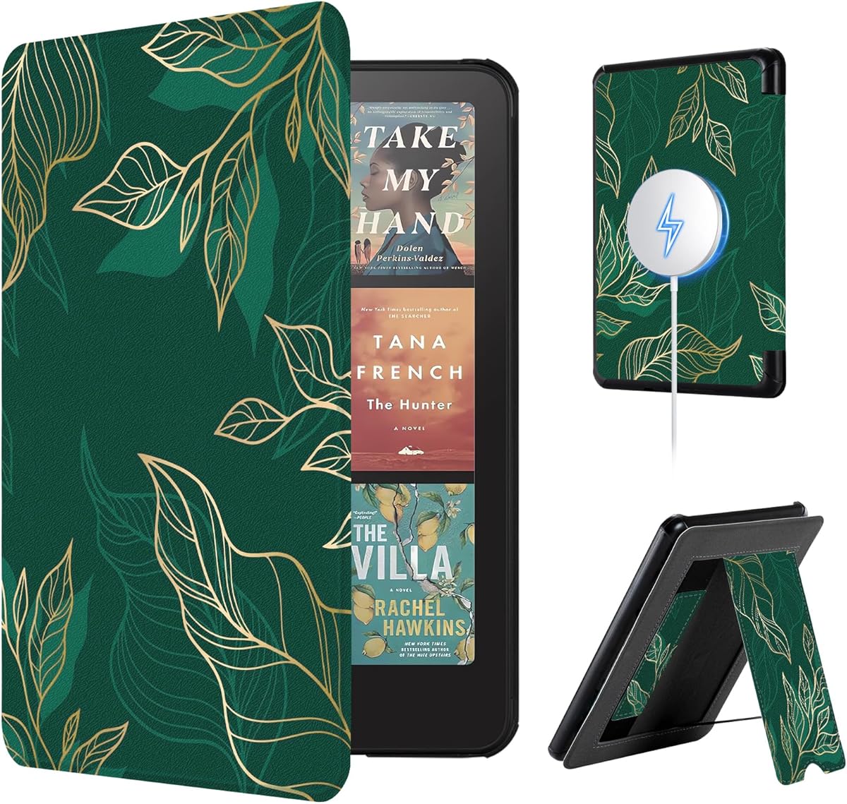 CoBak Lightweight Stand Case for 7" Kindle Paperwhite 12th Gen 2024 and Kindle Colorsoft with Right Hand Strap - Compatible with iPhone MagSafe, for Samsung/Belkin/Anker Wireless Charging Pads