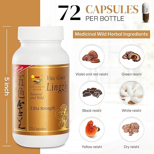Miniatura 6 de Vita Green Paquete de cápsulas de micelio Cordyceps de hongos Reishi Lingzhi Yin Yang Cordyceps
