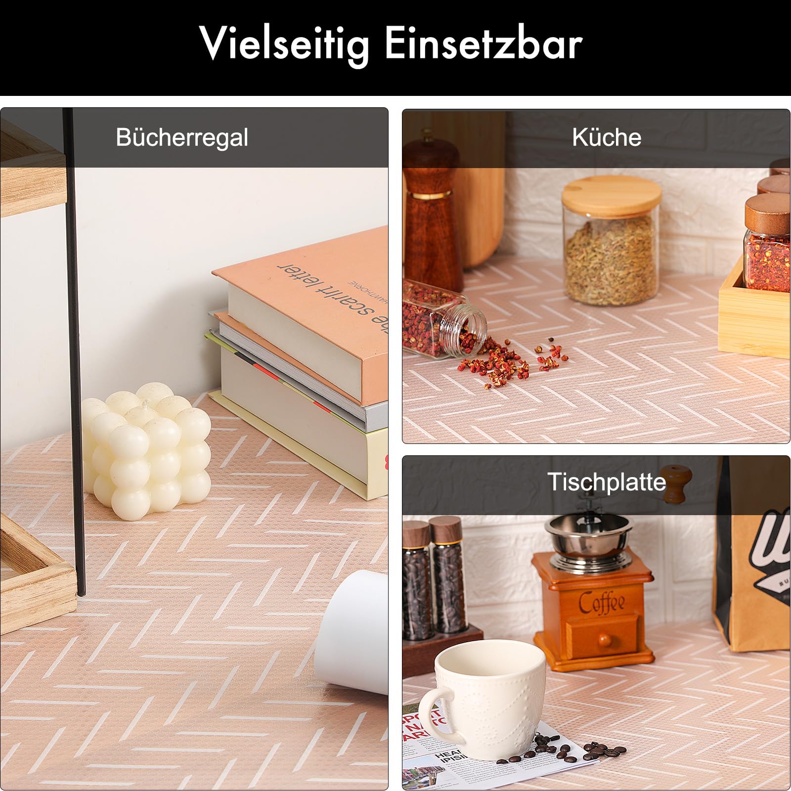 Schubladenmatte Nicht Klebende Antirutschmatte Schubladen-Eva Wasserdichtem Antirutschmatte Küche-Zuschneidbar Abwaschbar Schubladeneinlage-Schutzmatte Schrank für Regale,Kühlschrank(44x900cm)