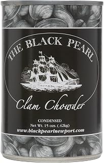 Authentic Black Pearl New England Clam Chowder Condensed Soup, Gluten-Free, 15oz (3 Cans) - Newport RI Famous