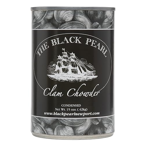 The Black Pearl Clam Chowder New England Famosa sopa condensada 15 onzas 3 latas