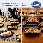 38 oz 50 Pack Meal Prep Containers Reusable, Disposable to Go Food Containers with Lids BPA Free, Plastic Food Storage Containers Microwave/Dishwasher/Freezer Safe Take Out Containers for Leftovers