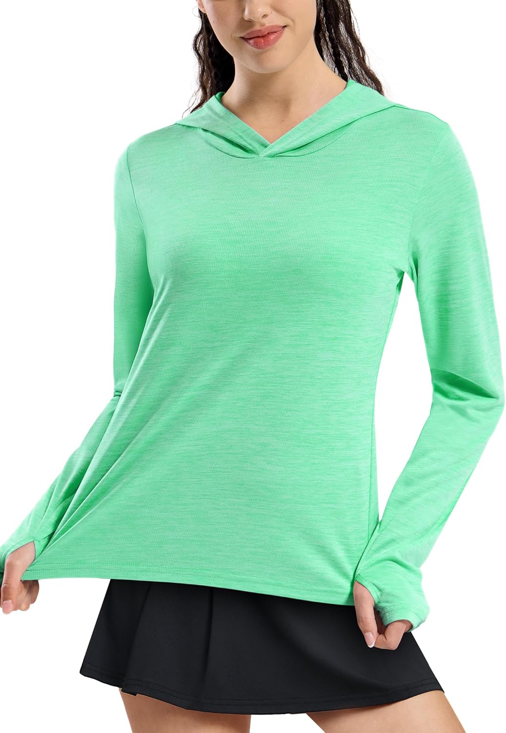 MIER Women's Long Sleeve Workout Shirts Sun Protection Hoodie UPF 50+ UV Shirt for Fishing Hiking Running, Lightweight