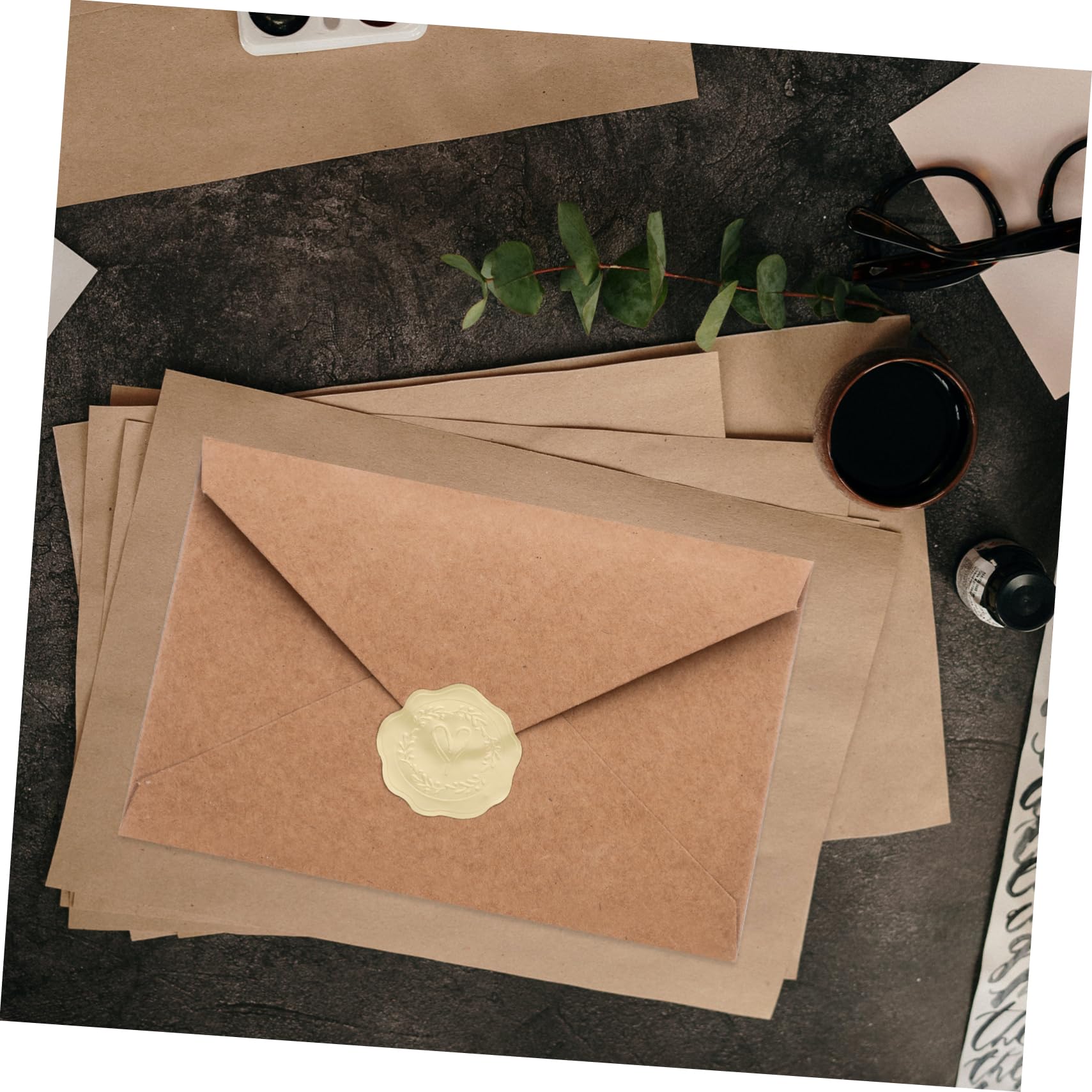 DOITOOL 4 Juegos Sobre De La Vendimia Sobres Pegatinas Accesorios Decoracion Para Bodas Decoración Suministro De Fiestas Accesorio Para Fiestas Suministros Para Festivales Papel