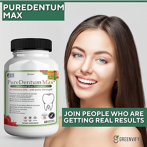 Miniatura 4 de Puredentum Max para la salud de las encías y los dientes y el aliento fresco, 40 mil millones de UFC Probióticos orales avanzados para el mal