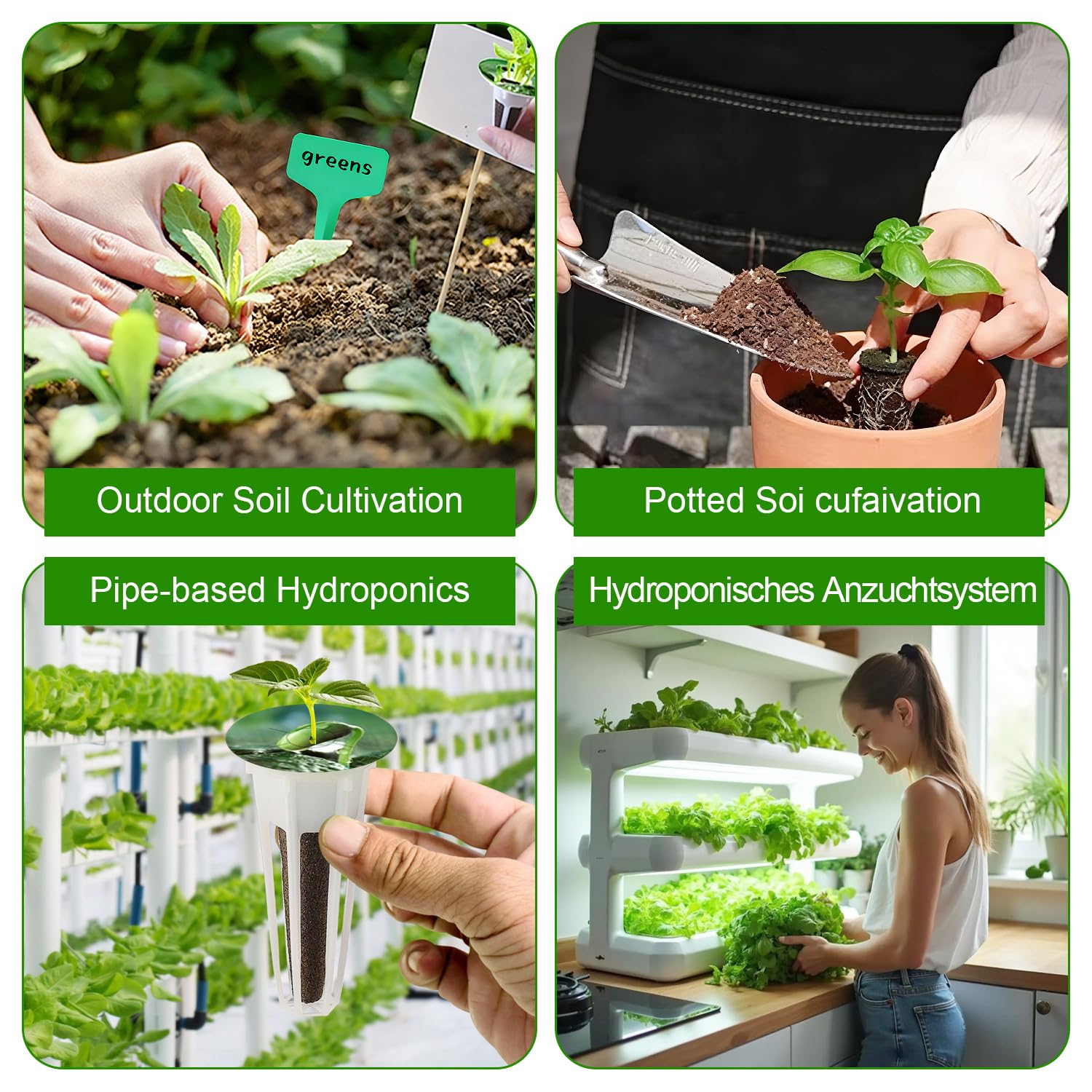 138 Pièces Kits et Systèmes pour Cultures Hydroponiques avec 50 Éponges de Culture de Rechange 12 Panier Hydroponie 12 Étiquettes Jardinage et D'autres Accessoires Compatible la Potager Interieur