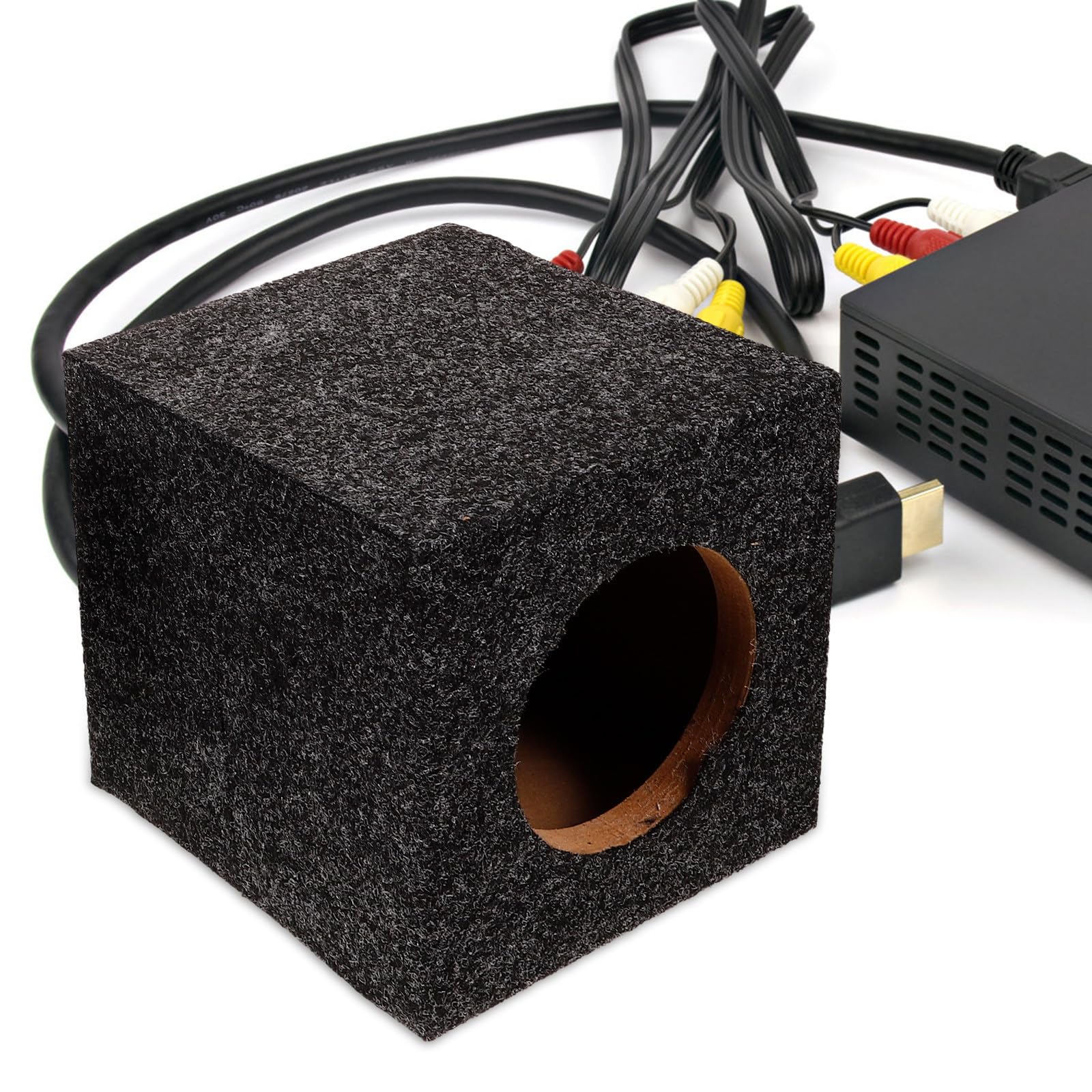 Cassa Vuota Design Robusto e Durevole in Legno Nero per Subwoofer Auto Compatibile con Impianto Audio Veicolare, per Upgrade Audio e Appassionati Fai da Te