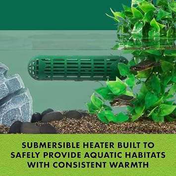 Zilla Aquatic Reptile Heater, Fully Submersible, Auto-shut Off, for Terrariums up to 40 Gallons | Aquarium heater, fully submersible turtle heater, pre-set to 78AF for aquatic turtles, newts and frogs