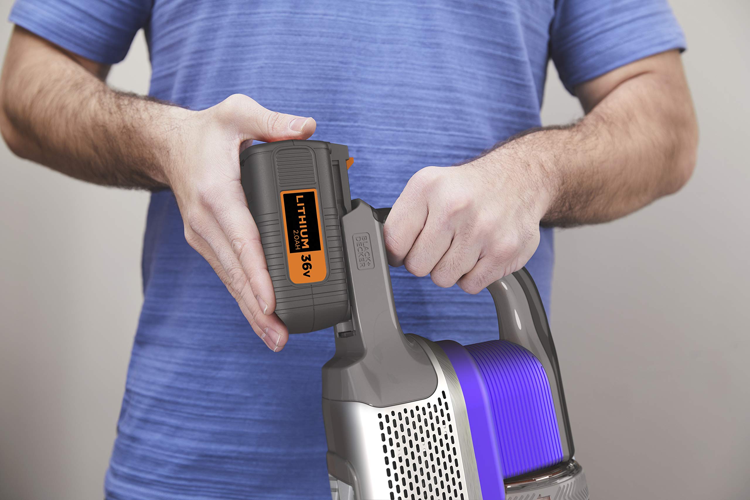 Black+Decker BHFEV362DP-QW Aspirador de Escoba 4en1 Power Series Extreme Especial para Mascotas con batería Externa 36V 2Ah.3 velocidades y 78min de autonomía.