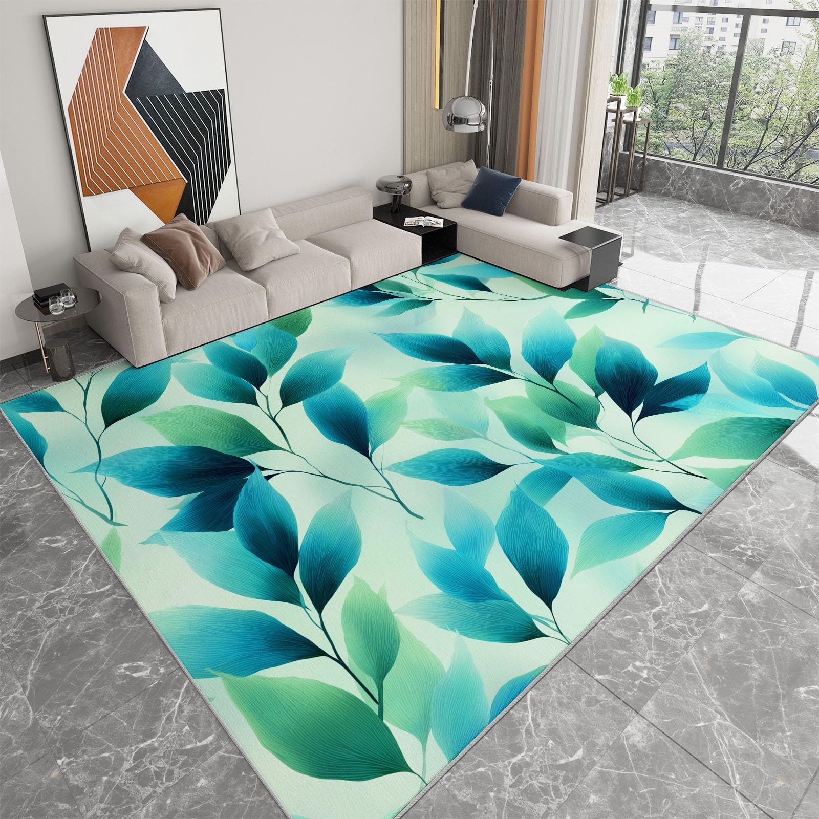 Tapis de bureau lavable et résistant vert clair 120x170 cm