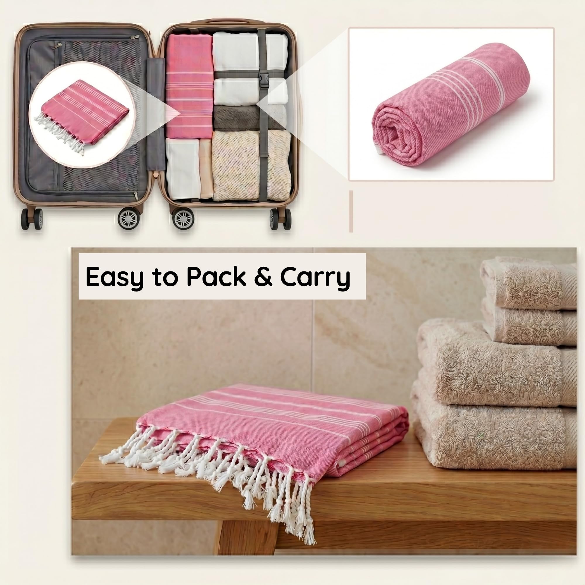 Lot de 2 grandes serviettes de plage turques pour camping, natation, salle de sport, séchage rapide, absorbantes, légères en coton, 90 x 180 cm, pour adultes (noir)