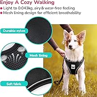 Vista 5 de KIPRITII Arnés para perro sin tirones para perros pequeños, arnés reflectante para cachorros, arnés ajustable para cachorros, perros pequeños