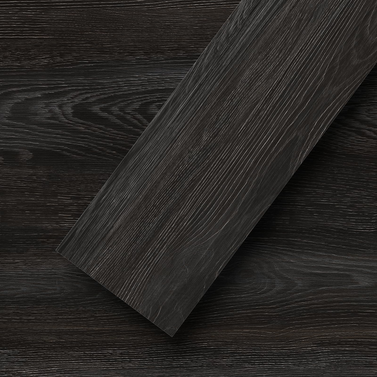 Wood Vinyl Plank Flooring,Charcoal Wood,1 Piece Sample