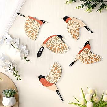 ヴィンテージ風 花と鳥のボード　壁掛け ヴィンテージ風 花と鳥のボード壁掛け