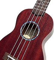 Vista 3 de Inlaystickers para ukeleles soprano - Roseta de agujero sonoro/Purfling - Azul abulón