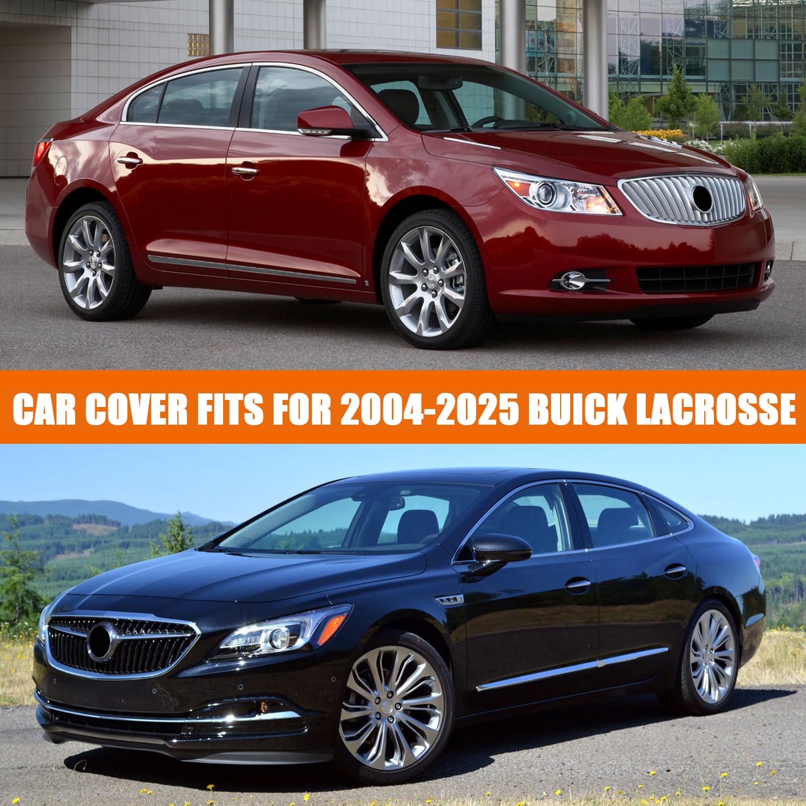 Waterproof Car Cover Replace for 2004-2025 Buick Lacrosse 6 Layers All Weather Car Covers with Zipper Door Windproof — view 6