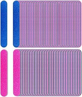 HOUSN 100pcs Nail Files, 180/240 Grit Mini Nail File, Grit Nail Buffering File, Double Sided Emery Board Nail Tools, for Home and Salon Nail Grooming and Styling