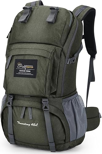 Mochila de senderismo de 40 L de Mountaintop, mochila ligera de viaje para hombres y mujeres, mochila para acampar al aire libre y hacer senderismo