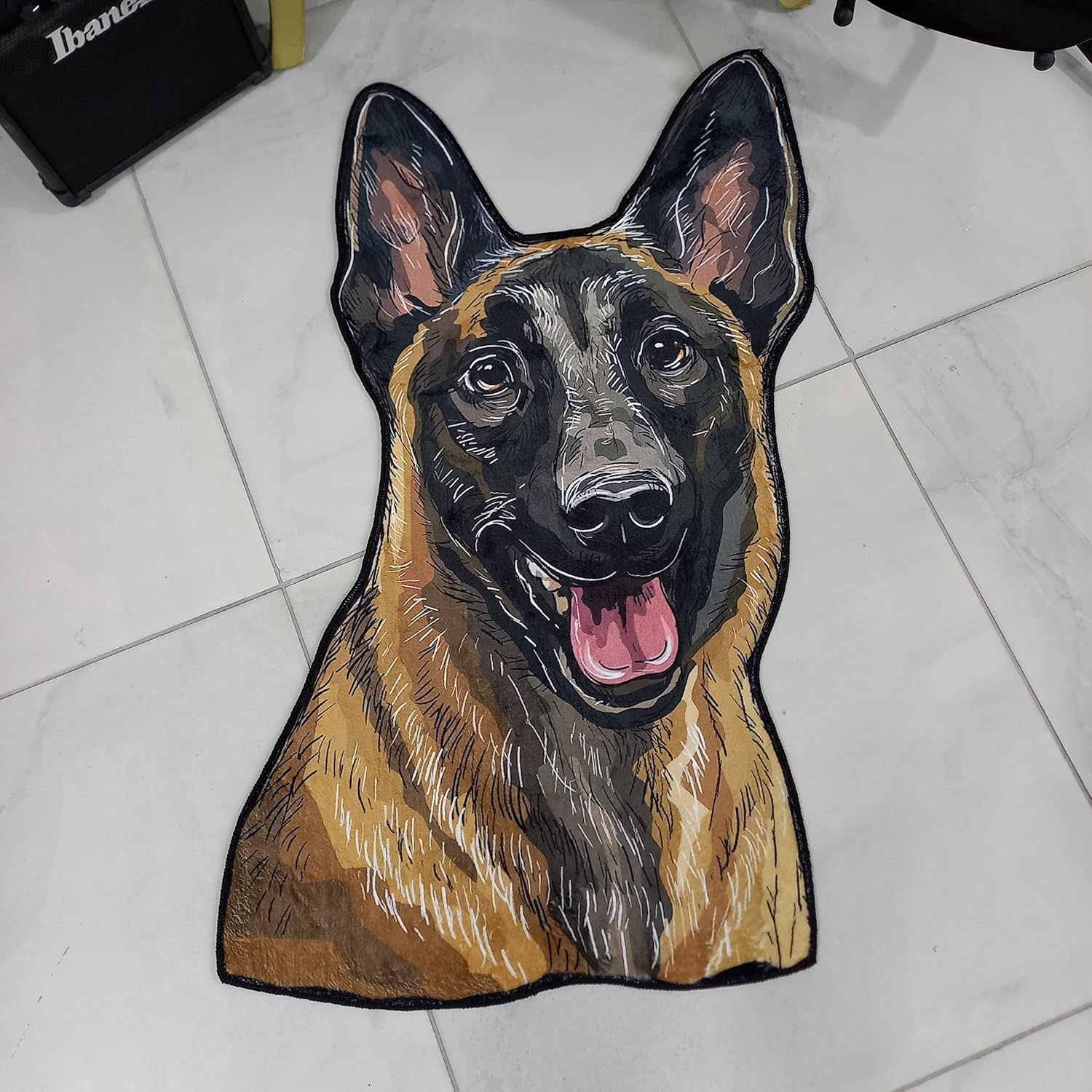 Dog Shaped Area Rug Pet Mat Plush Soft Animal Carpet Kids Children Bedroom Rug Decor image 2